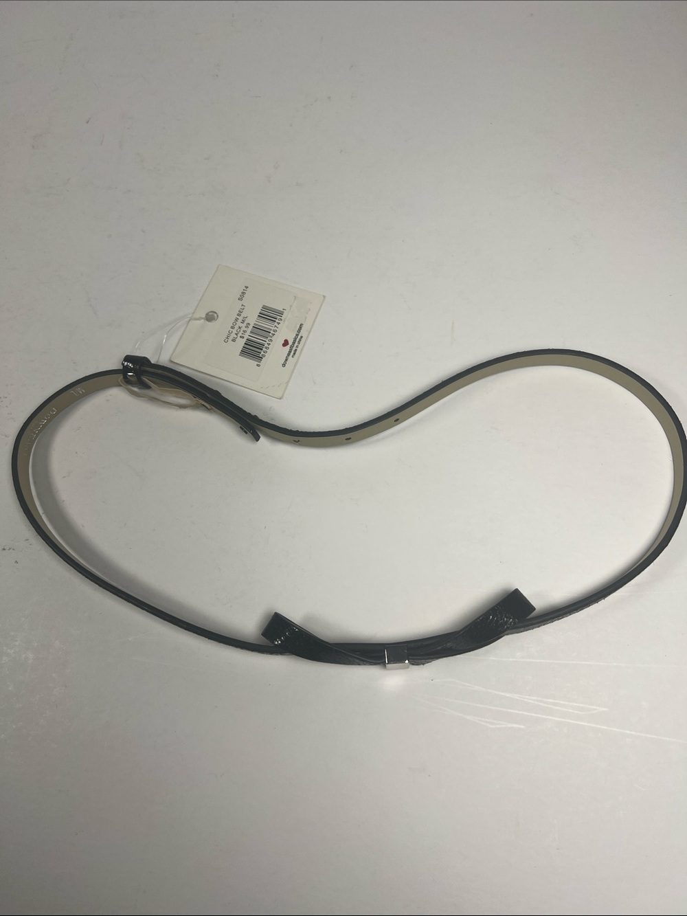 Women’s Black Bow Skinny Belt - Unbranded